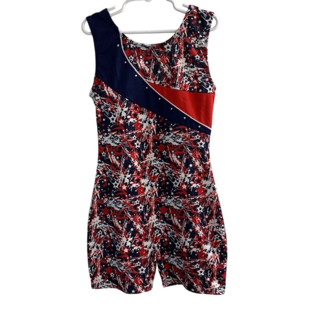 "Moret Active Girl" One-piece Patriotic Dance Biketard size 12/14